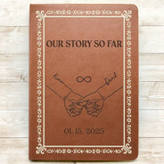 Gift For Couples,Gift For Husband,Gift For Wife,Gift For Boyfriend,Gift For Girlfriend,Wedding,Happy - Couple Handsketch My Promises To - Personalized Leather Journal