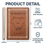 Gift For Couples,Gift For Husband,Gift For Wife,Gift For Boyfriend,Gift For Girlfriend,Wedding,Happy - Couple Handsketch My Promises To - Personalized Leather Journal