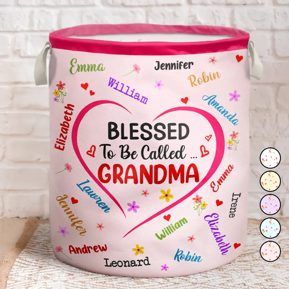 Blessed To Be Called Grandma - Personalized Laundry Basket, Storage Basket