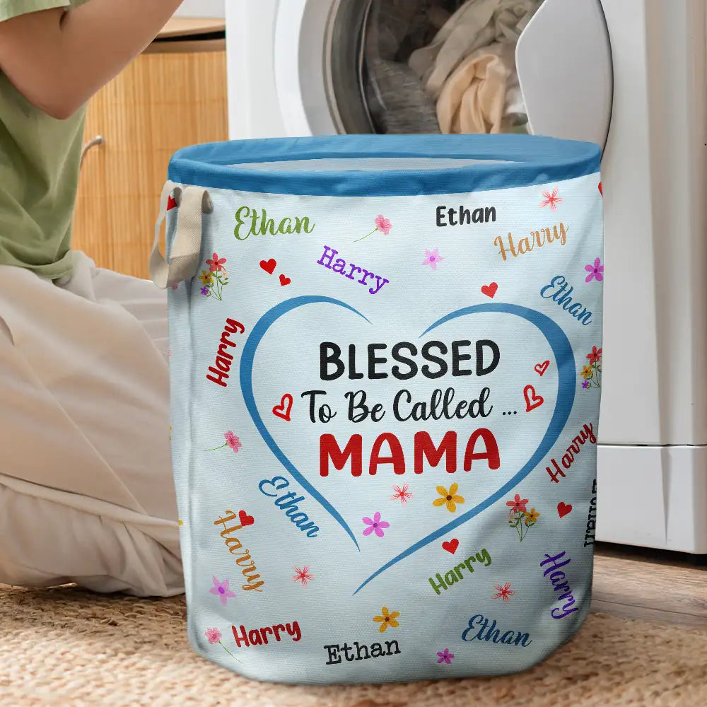 Gift For Mother, Gift For Grandma - Blessed To Be Called Grandma - Personalized Laundry Basket, Storage Basket