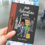 Gift For Couples, Gift For Husband, Gift For Wife, Gift For Boyfriend, Gift For Girlfriend, Travel - Couple Our Adventure Book - Personalized Passport Cover, Passport Holder