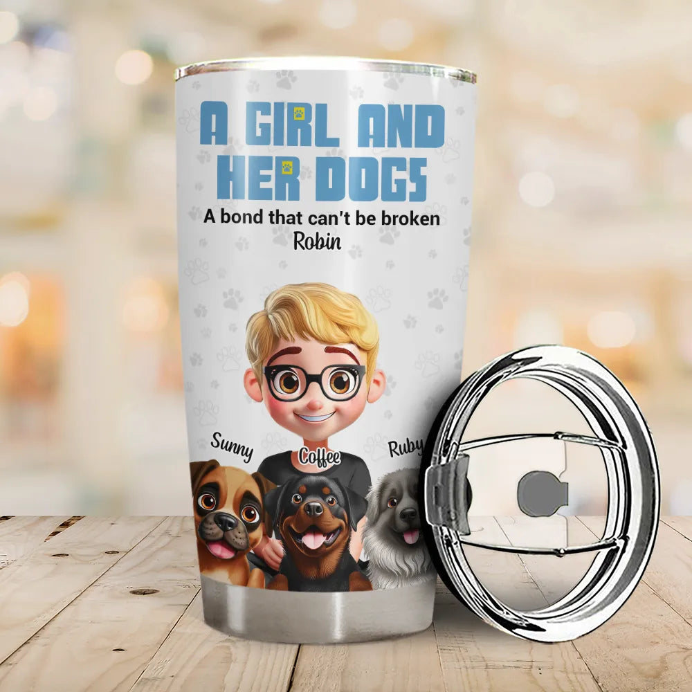 Dog Lovers, Dog Mom, Dog Dad - Best Dog Mom 3D Effect - Personalized Tumbler