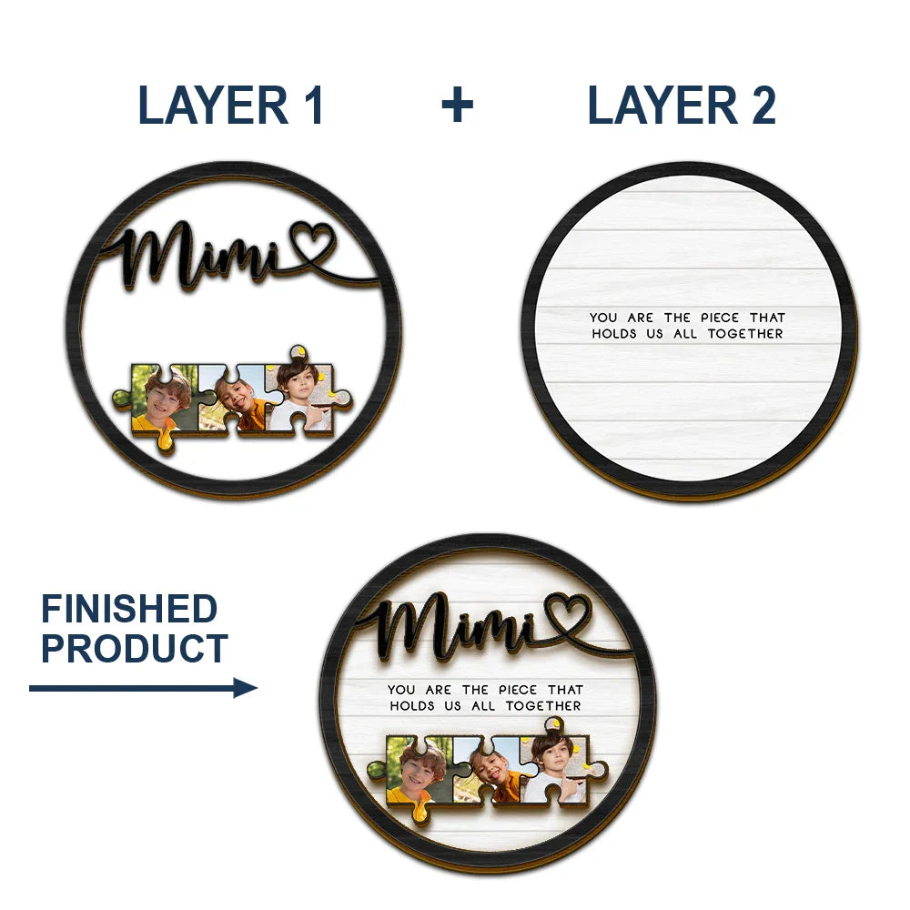 Gift For Mother,Gift For Grandma - Custom Photo Mom Grandma Piece That Holds Us - Personalized Custom Shaped Car Visor Clip
