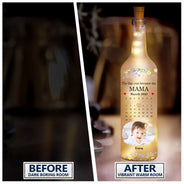 Custom Photo Calendar The Day You Became My Mommy - Personalized Bottle Light