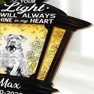 Dog Lovers,Dog Mom,Dog Dad,Pet Lovers,Pet Mom,Pet Dad,Memorial,Sad - Chinoiserie Toile Dog Your Light Will Always Shine - Personalized Plug-in Night Light