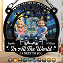 Gift For Couples,Old Couples,Gift For Husband,Gift For Wife,Gift For Boyfriend,Gift For Girlfriend,Happy - Couple Starry Night My Favorite Place In All The World - Personalized Window Hanging Suncatcher Ornament