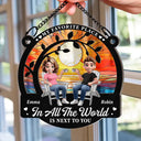 Gift For Couples,Old Couples,Gift For Husband,Gift For Wife,Gift For Boyfriend,Gift For Girlfriend,Happy - Couple Starry Night My Favorite Place In All The World - Personalized Window Hanging Suncatcher Ornament
