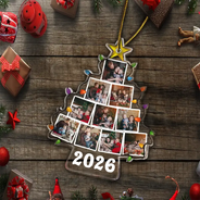 Custom Photo Family Christmas Tree Version 2 - Personalized Custom Shaped Acrylic Ornament