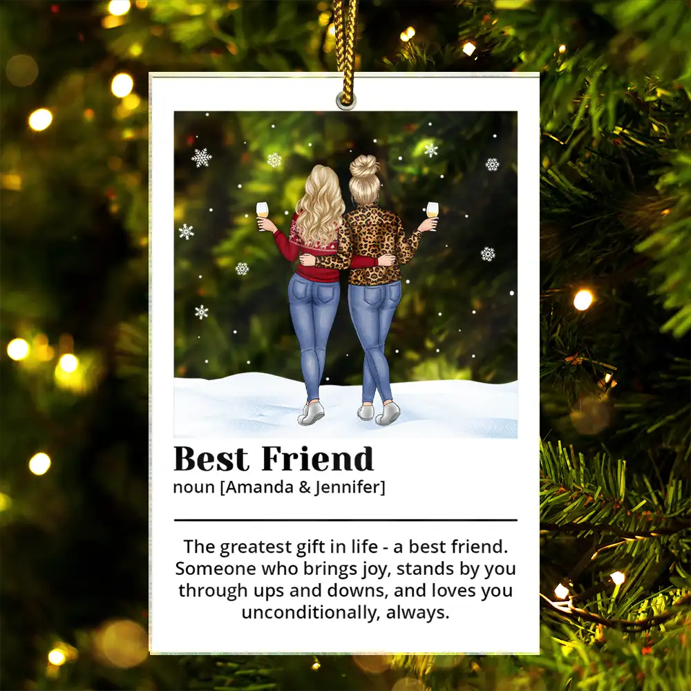 Best Friend Definition Bestie Backside - Personalized Custom Shaped Acrylic Ornament