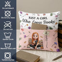 Top Market,Reading,Gift For Yourself,Gift For Women,Happy - My Reading Pillow Reading Girl With Birth Month Flower - Personalized Pocket Pillow