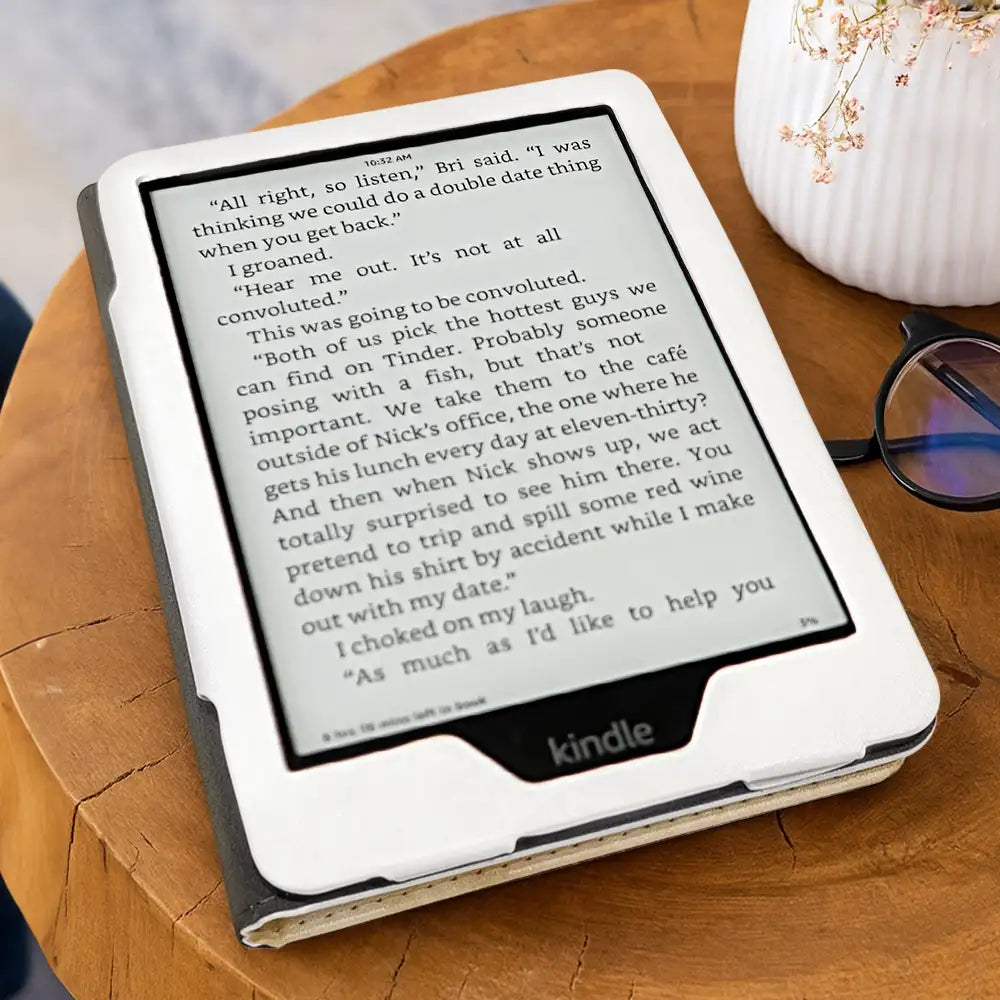 Reading,Gift For Yourself,Gift For Women,Happy - Reading Chibi Just A Girl Who Loves Books - Personalized Kindle Paperwhite Case Kickstand