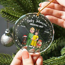 Expecting Parents 3D Effect Baby Arriving - Personalized Circle Glass Ornament
