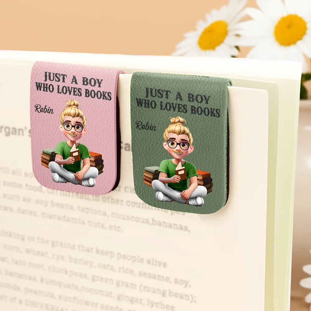 Gift For Yourself,Reading,Gift For Women,Gift For Men,Happy,Top Market - Just One More Chapter 3D Effect Reading Woman Man - Personalized Leather Magnetic Bookmark