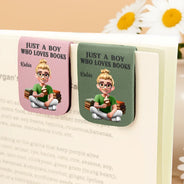 Gift For Yourself,Reading,Gift For Women,Gift For Men,Happy,Top Market - Just One More Chapter 3D Effect Reading Woman Man - Personalized Leather Magnetic Bookmark