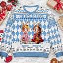 Christmas,Gift For Bestie,Gifts For Colleagues,Happy - Our Team Sleighs Custom Team Name, Work Party Sweater - Personalized Unisex Ugly Sweater