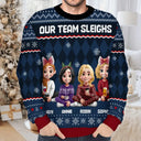 Christmas,Gift For Bestie,Gifts For Colleagues,Happy - Our Team Sleighs Custom Team Name, Work Party Sweater - Personalized Unisex Ugly Sweater
