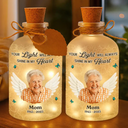 Christmas,Custom Photo,Memorial,Family,Pet Lovers,Sad - Custom Photo Your Light Will Always Shine In My Heart Crackle Glass Effect - Personalized Short Bottle Light