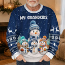 My Grandkids Snowman 3D Effect - Personalized Unisex Ugly Sweater