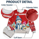 My Grandkids Snowman 3D Effect - Personalized Unisex Ugly Sweater