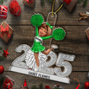 Gift For Yourself,Gift For Women,Happy,Christmas - 3D Shining Effect Christmas Cheerleader - Personalized Custom Shaped Acrylic Ornament