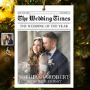 Gift For Couples,Wedding,Christmas,Love,Gift For Women,Gift For Men,Gift For Wife,Gift For Husband - Custom Photo The Wedding Of The Year Newlywed Couples - Personalized Custom Shaped Acrylic Ornament