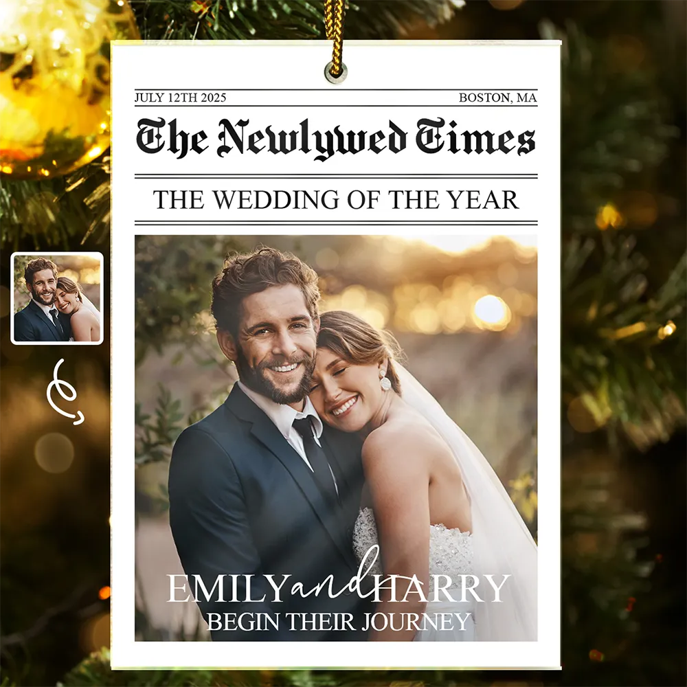 Gift For Couples,Wedding,Christmas,Love,Gift For Women,Gift For Men,Gift For Wife,Gift For Husband - Custom Photo The Wedding Of The Year Newlywed Couples - Personalized Custom Shaped Acrylic Ornament
