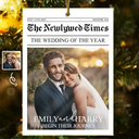 Gift For Couples,Wedding,Christmas,Love,Gift For Women,Gift For Men,Gift For Wife,Gift For Husband - Custom Photo The Wedding Of The Year Newlywed Couples - Personalized Custom Shaped Acrylic Ornament