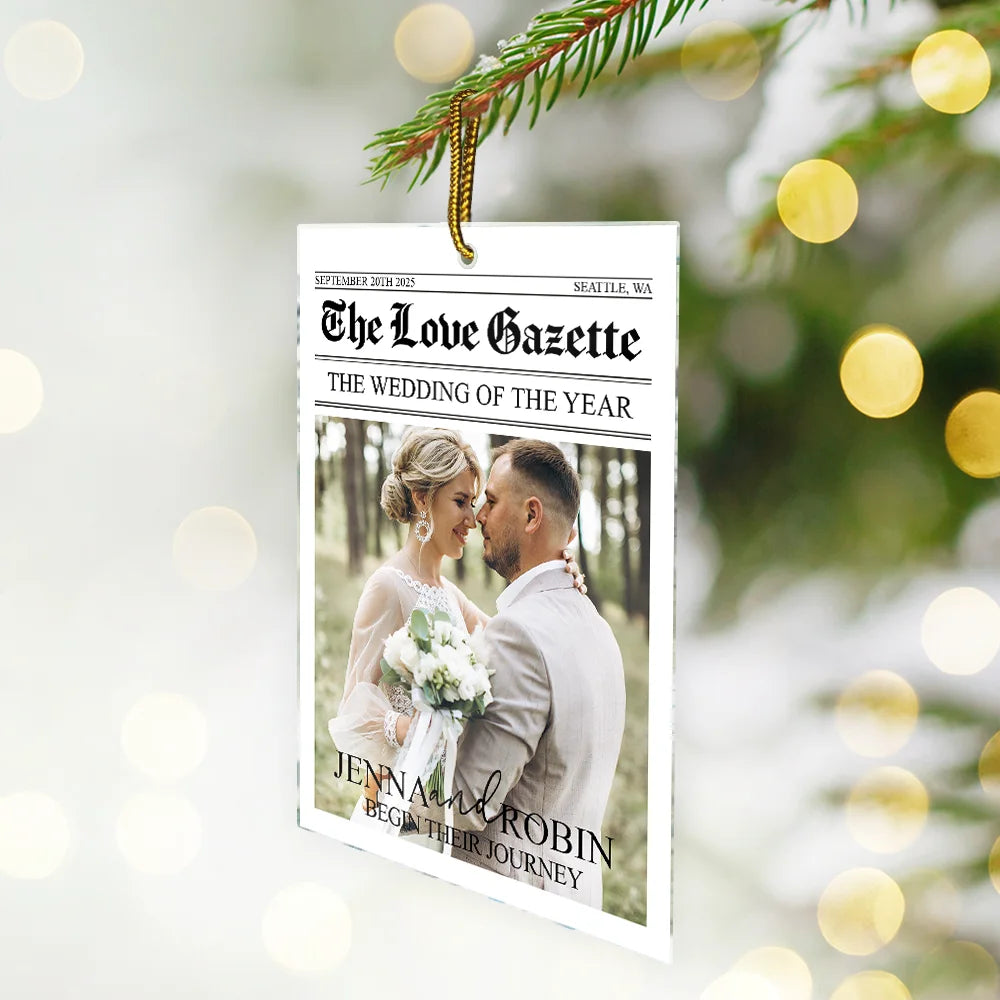 Gift For Couples,Wedding,Christmas,Love,Gift For Women,Gift For Men,Gift For Wife,Gift For Husband - Custom Photo The Wedding Of The Year Newlywed Couples - Personalized Custom Shaped Acrylic Ornament