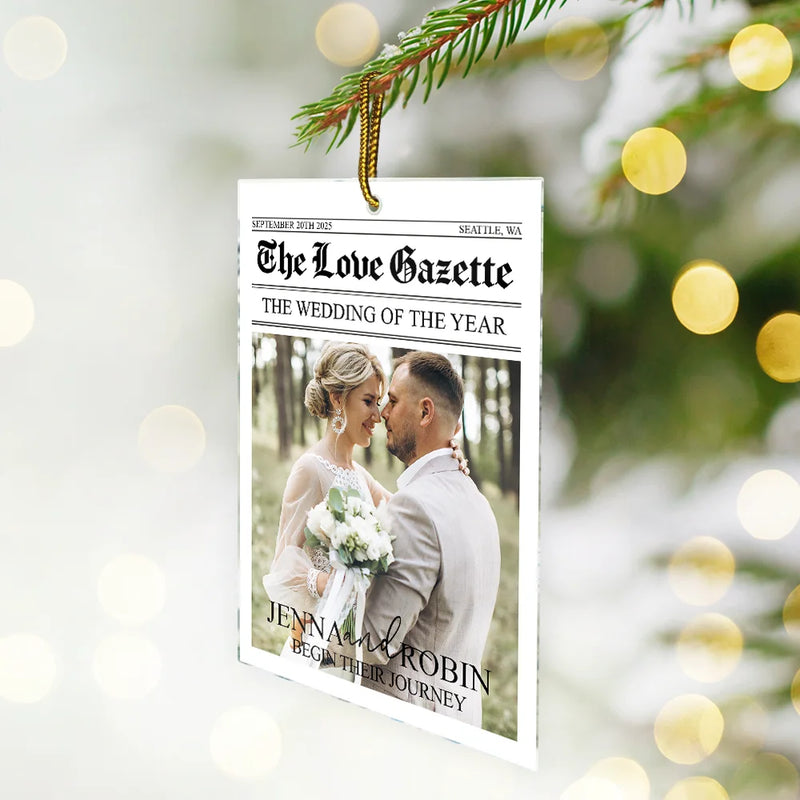 Gift For Couples,Wedding,Christmas,Love,Gift For Women,Gift For Men,Gift For Wife,Gift For Husband - Custom Photo The Wedding Of The Year Newlywed Couples - Personalized Custom Shaped Acrylic Ornament