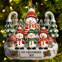 Gift For Grandparents,Grandpa,Gift For Grandpa,Gift For Grandma,Grandma,Grandkids,Gift For Grandkids,Gift For Women,Gift For Men,Top Market,Christmas - Christmas Snowman Our Grandkids 3D Effect - Personalized Custom Shaped Acrylic Ornament