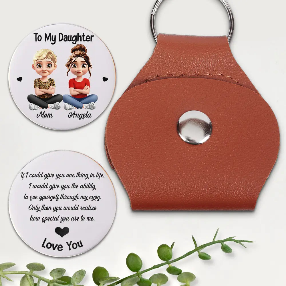 Mom And Daughter Son How Special You Are To Me - Personalized Leather Pocket Hug