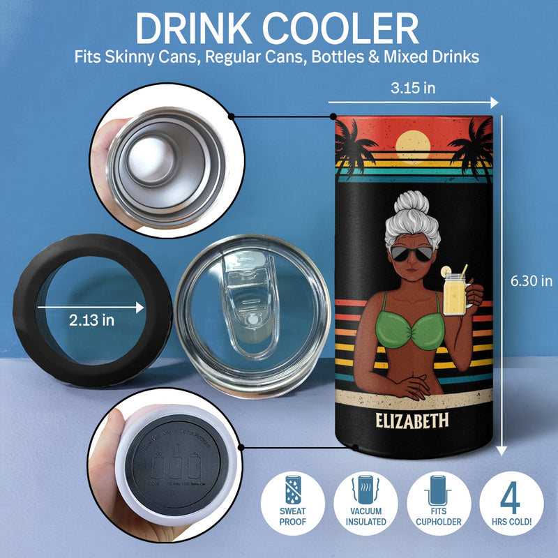 The Legend Has Retired Not My Problem Anymore Vintage - Retirement Gift For Him, Her - Personalized Custom 4 In 1 Can Cooler Tumbler