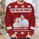 Custom Photo Version 2 - Holiday Gift For Family, Couple, Dad, Mom, Grandpa, Grandma - Personalized Unisex Ugly Sweater