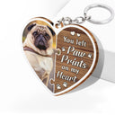 Custom Photo You Left Paw Prints On My Heart - Birthday, Loving Gift For Pet Lovers - Personalized Wooden Keychain
