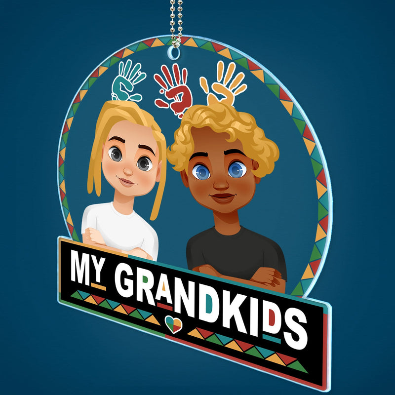Flat Art My Grandkids Our Grandkids - Gift For Parents & Grandparents - Personalized Acrylic Car Hanger
