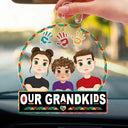 Flat Art My Grandkids Our Grandkids - Gift For Parents & Grandparents - Personalized Acrylic Car Hanger