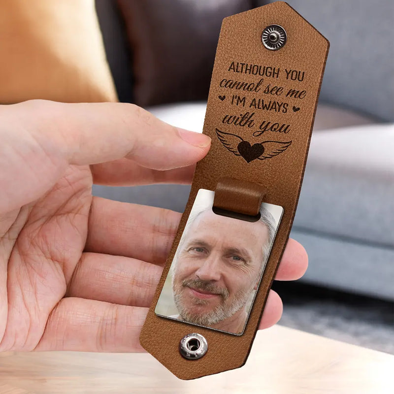 Custom Photo I Will Carry You Until I Can See You Again - Memorial Gift For Family - Personalized Leather Photo Keychain
