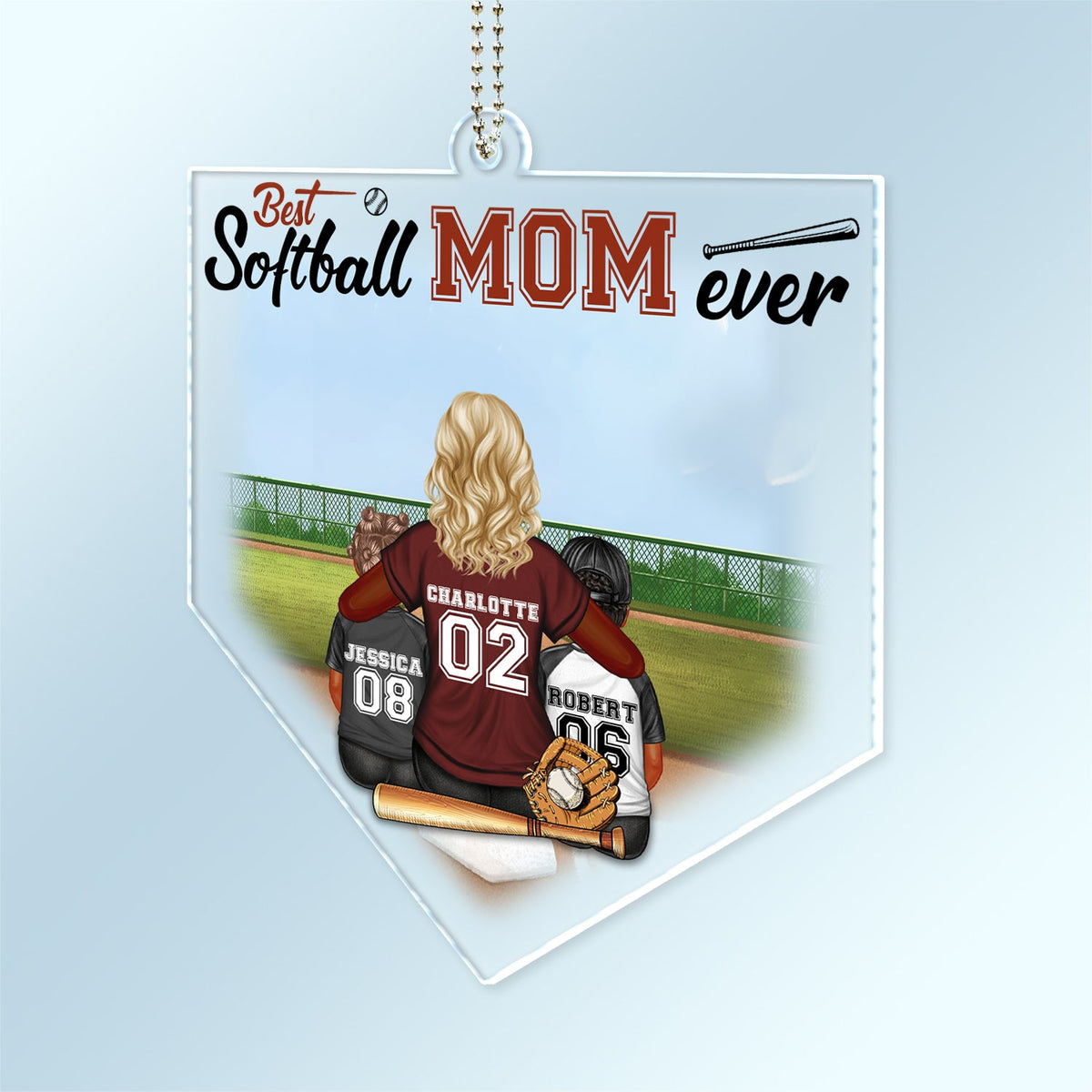 Proud Baseball Softball Mom - Birthday, Loving Gift For Sport Fan, Mom, Mother - Personalized Acrylic Car Hanger