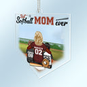Proud Baseball Softball Mom - Birthday, Loving Gift For Sport Fan, Mom, Mother - Personalized Acrylic Car Hanger