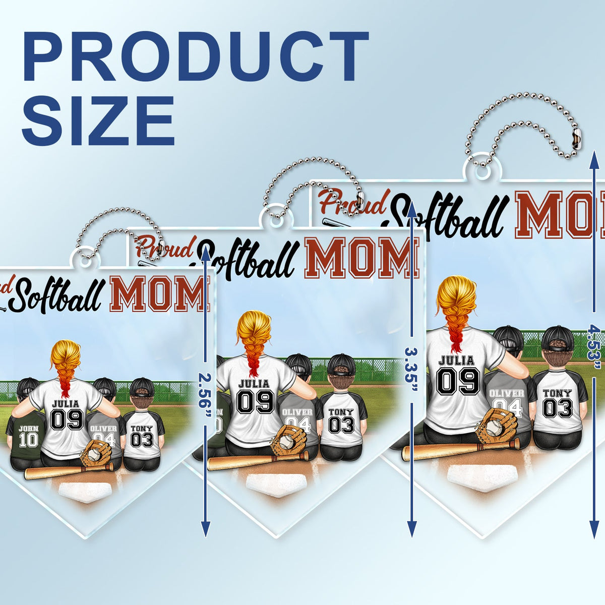 Proud Baseball Softball Mom - Birthday, Loving Gift For Sport Fan, Mom, Mother - Personalized Acrylic Car Hanger