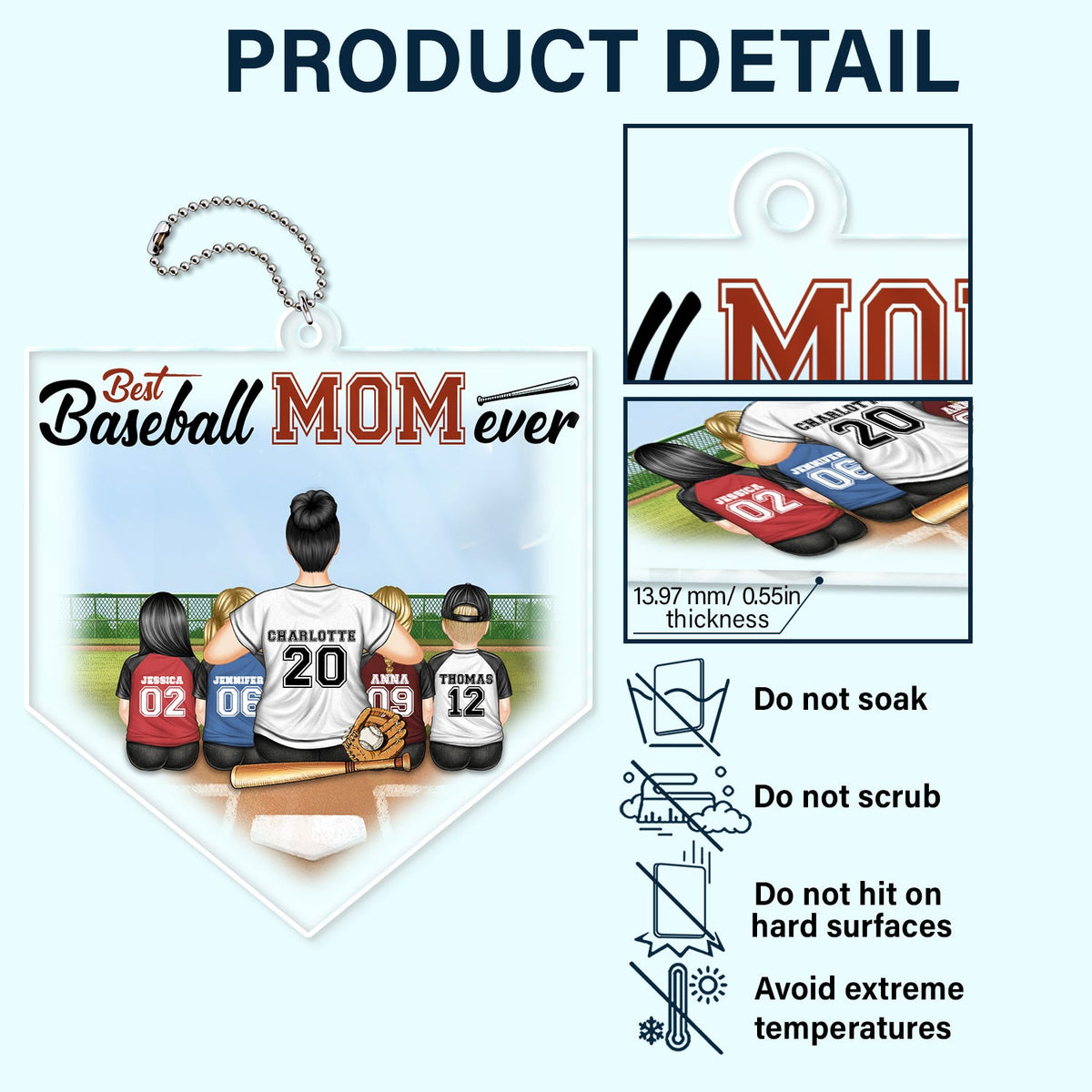 Proud Baseball Softball Mom - Birthday, Loving Gift For Sport Fan, Mom, Mother - Personalized Acrylic Car Hanger