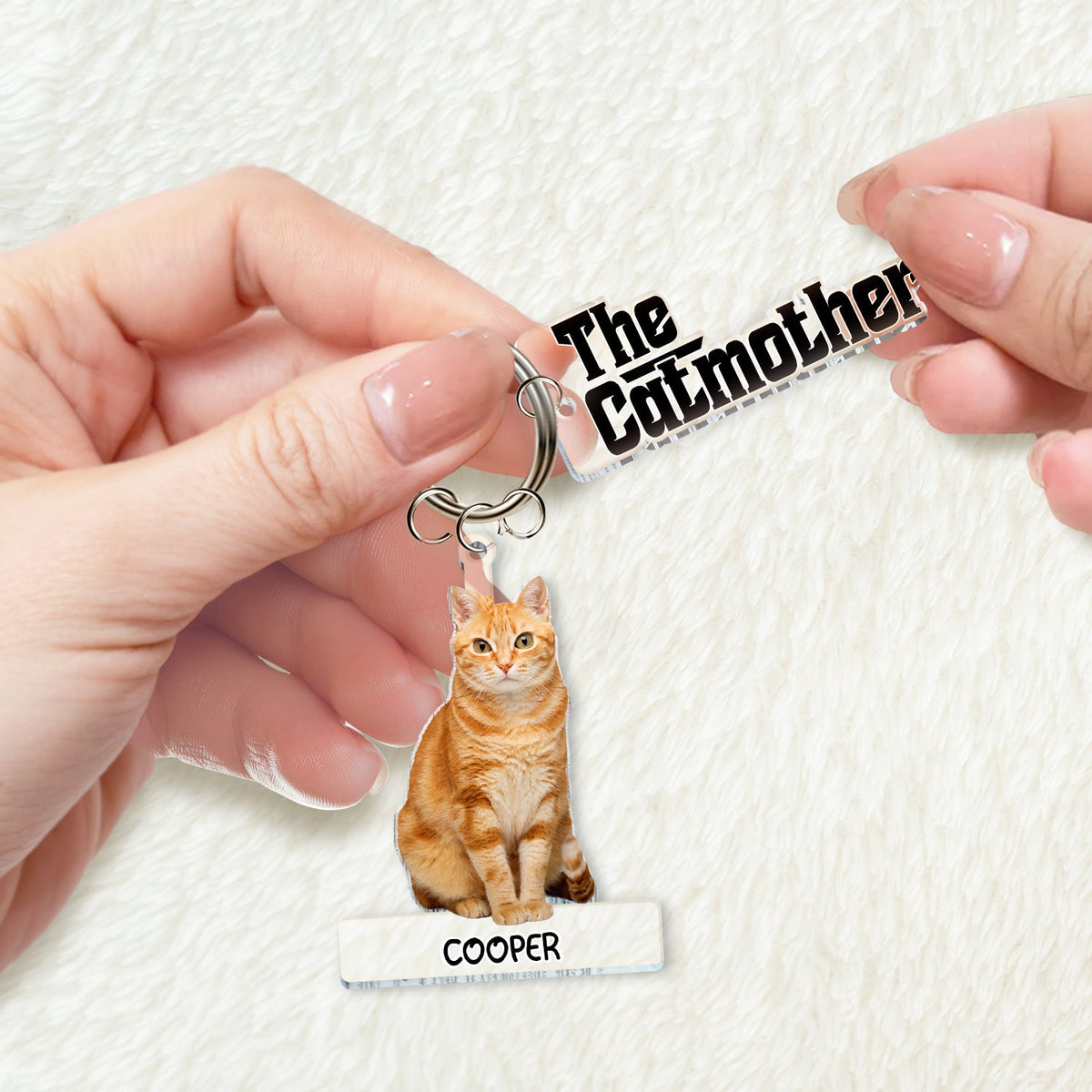 Custom Photo The Cat Dog Mother Father - Gift For Pet Lovers - Personalized Acrylic Tag Keychain