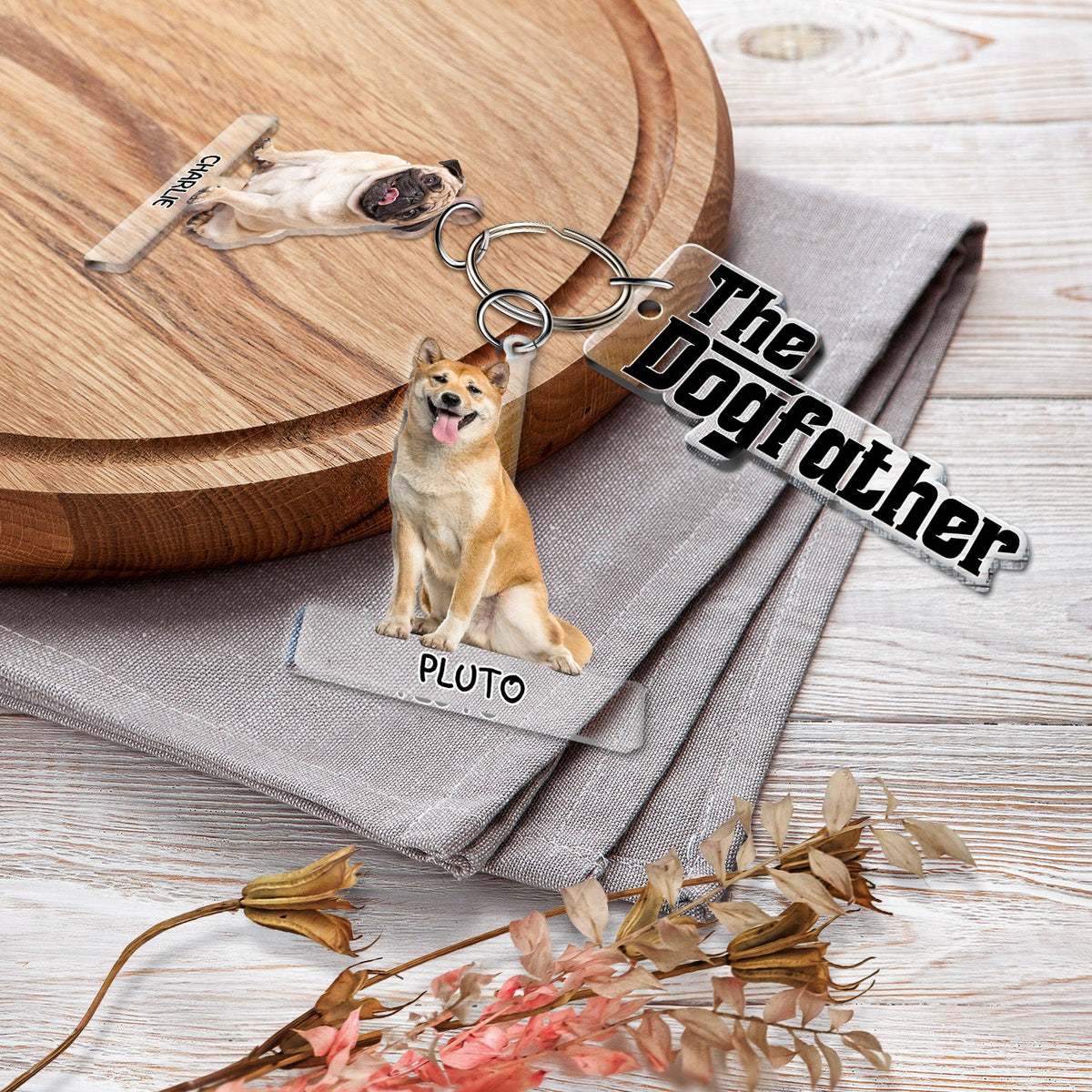 Custom Photo The Cat Dog Mother Father - Gift For Pet Lovers - Personalized Acrylic Tag Keychain