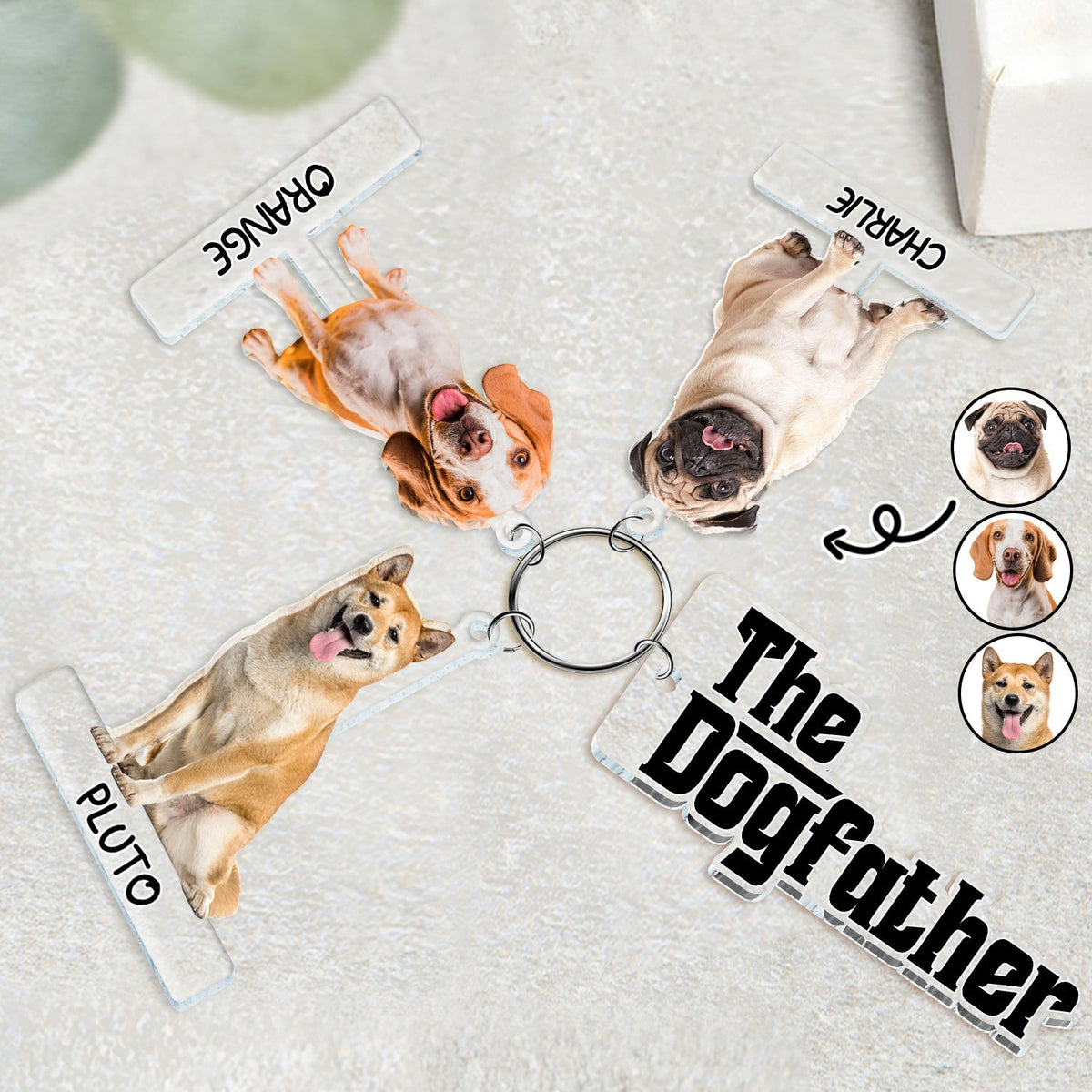 Custom Photo The Cat Dog Mother Father - Gift For Pet Lovers - Personalized Acrylic Tag Keychain