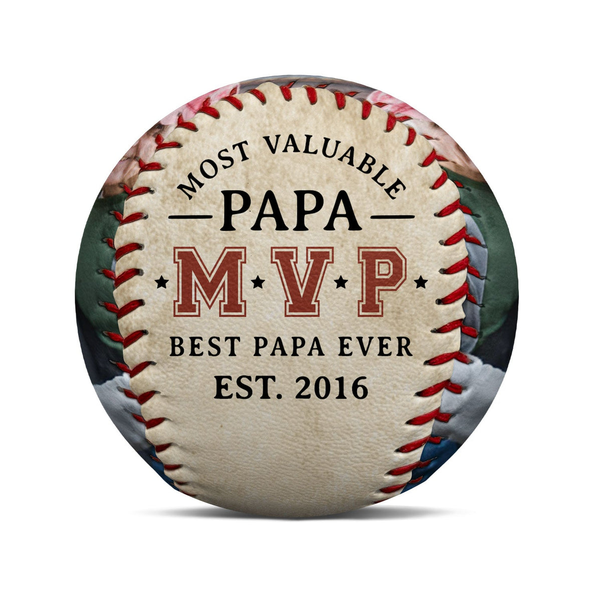 Custom Photo MVP Most Valuable Papa - Gift For Dad, Father, Grandpa, Sport Fans - Personalized Baseball, Softball