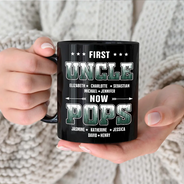 First Dad Now Papa Fir Forest - Personalized Black Mug