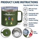 First Dad Now Grandpa - Personalized 14oz Stainless Steel Tumbler With Handle