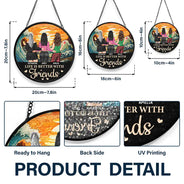 Life Is Better With Besties Forever - Personalized Stained Glass Window Hanging Suncatcher