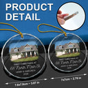 Custom Photo First Christmas At New Home Couple Family - Personalized Circle Glass Ornament