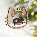 Cat Lovers - Lying Cat Meowy Catmas - Personalized 2-Layered Mix Ornament
